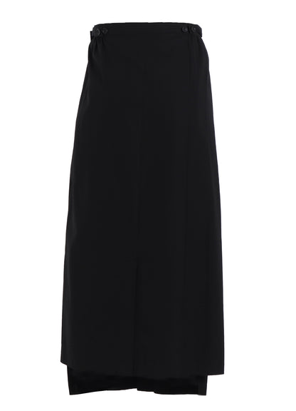 COTTON TWILL R PLEATED WRAP SKIRT