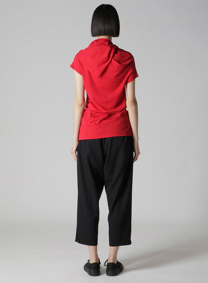 AIRY JERSEY DRAPE DETAIL SHORT SLV T-SHIRT