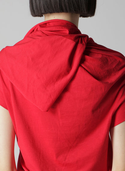AIRY JERSEY DRAPE DETAIL SHORT SLV T-SHIRT