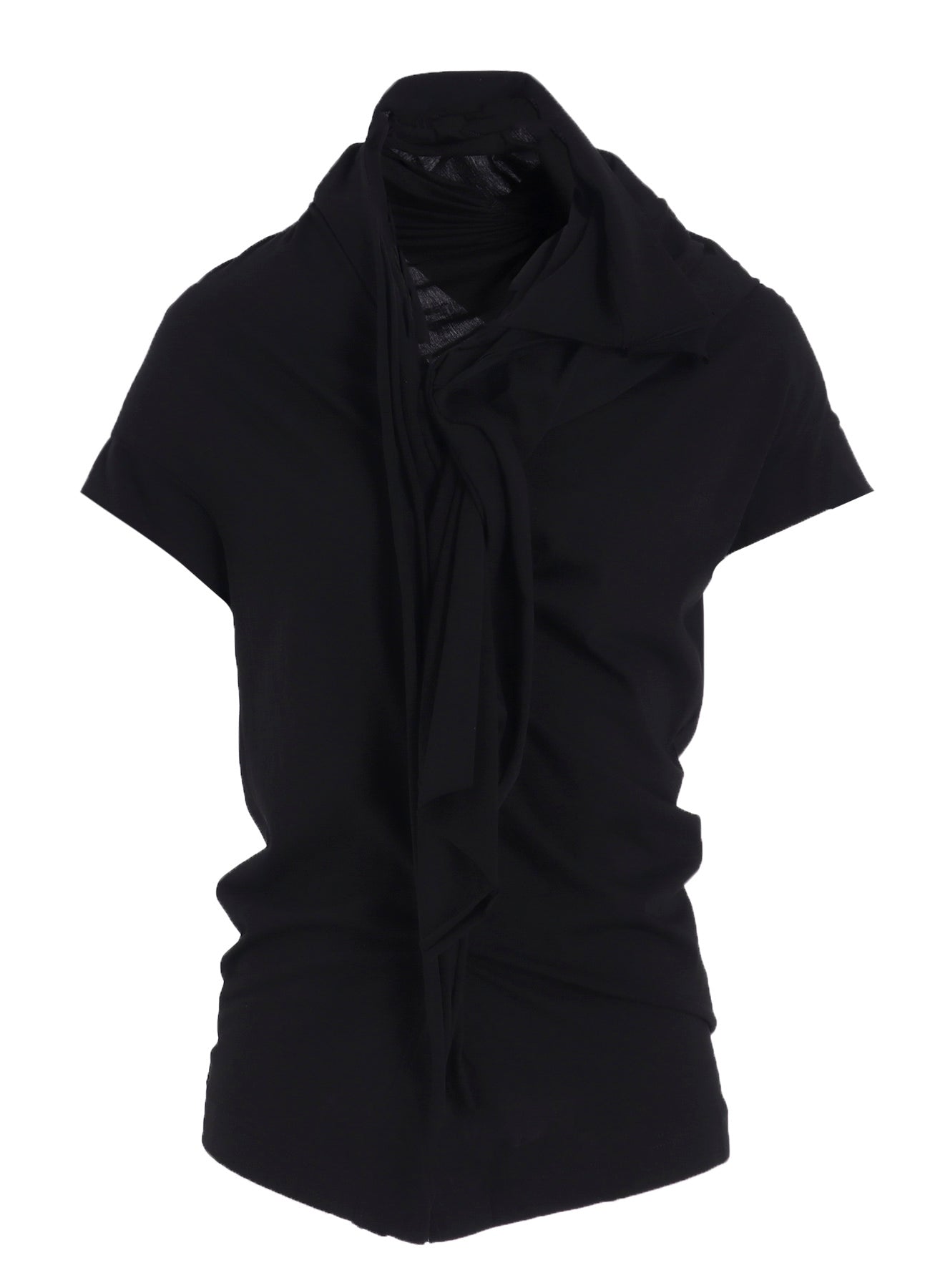 AIRY JERSEY DRAPE DETAIL SHORT SLV T-SHIRT