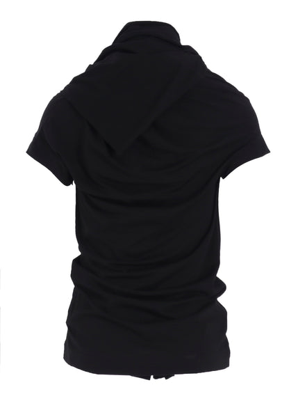 AIRY JERSEY DRAPE DETAIL SHORT SLV T-SHIRT