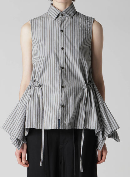 COTTON STRIPE COMBINATION BLOUSE