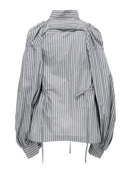 COTTON STRIPE COMBINATION BLOUSE