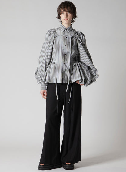 COTTON STRIPE COMBINATION BLOUSE