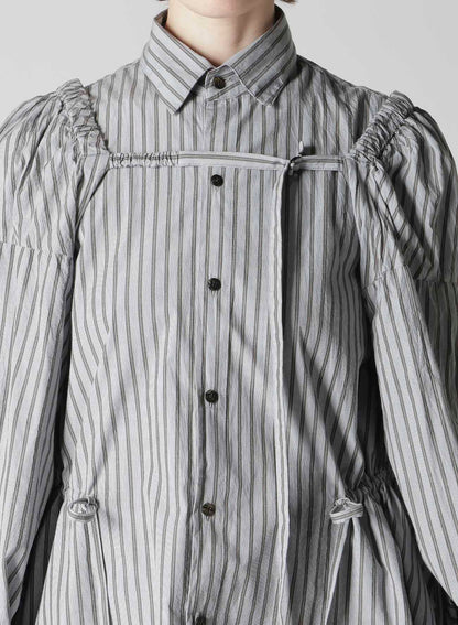 COTTON STRIPE COMBINATION BLOUSE
