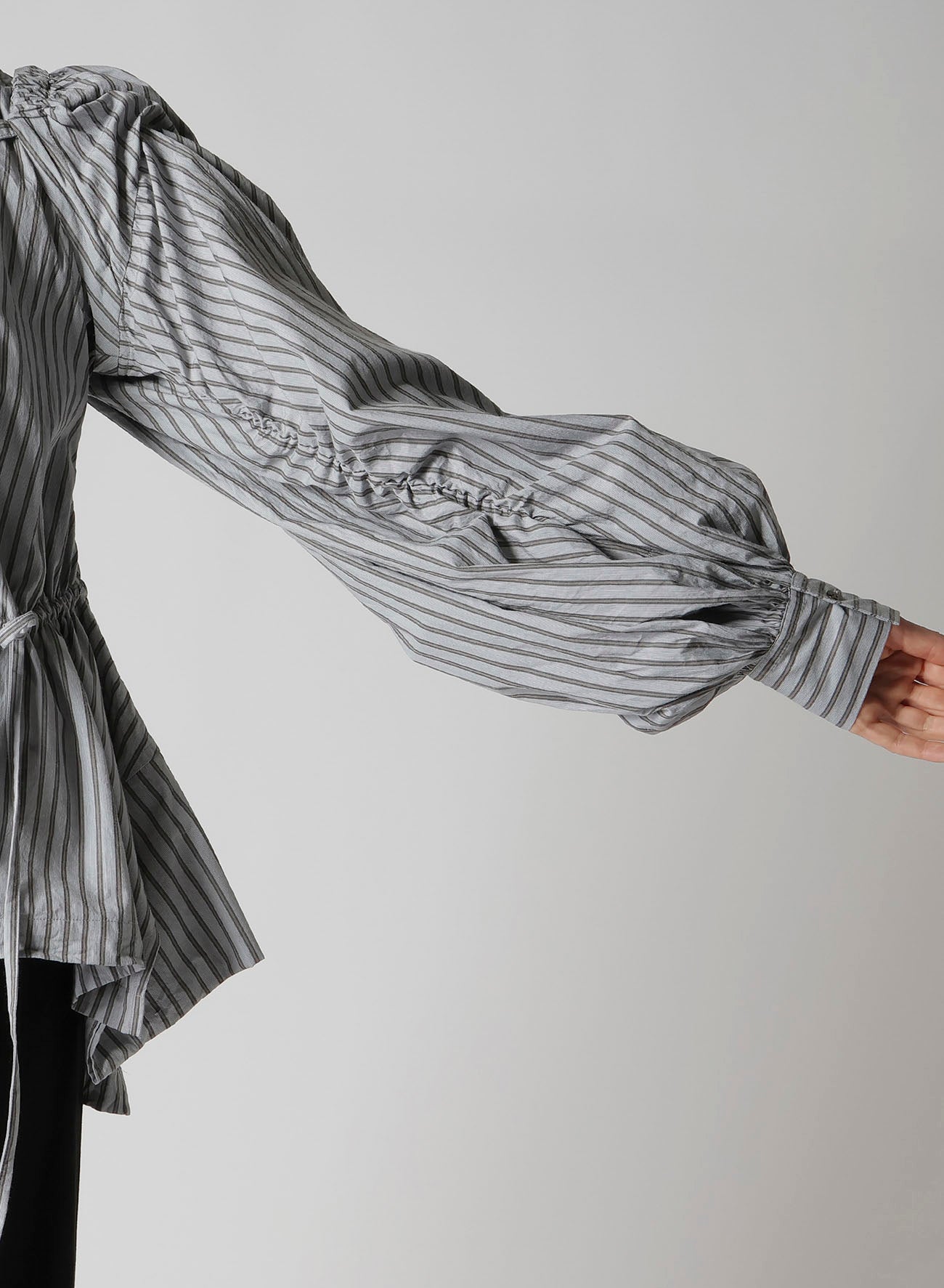 COTTON STRIPE COMBINATION BLOUSE