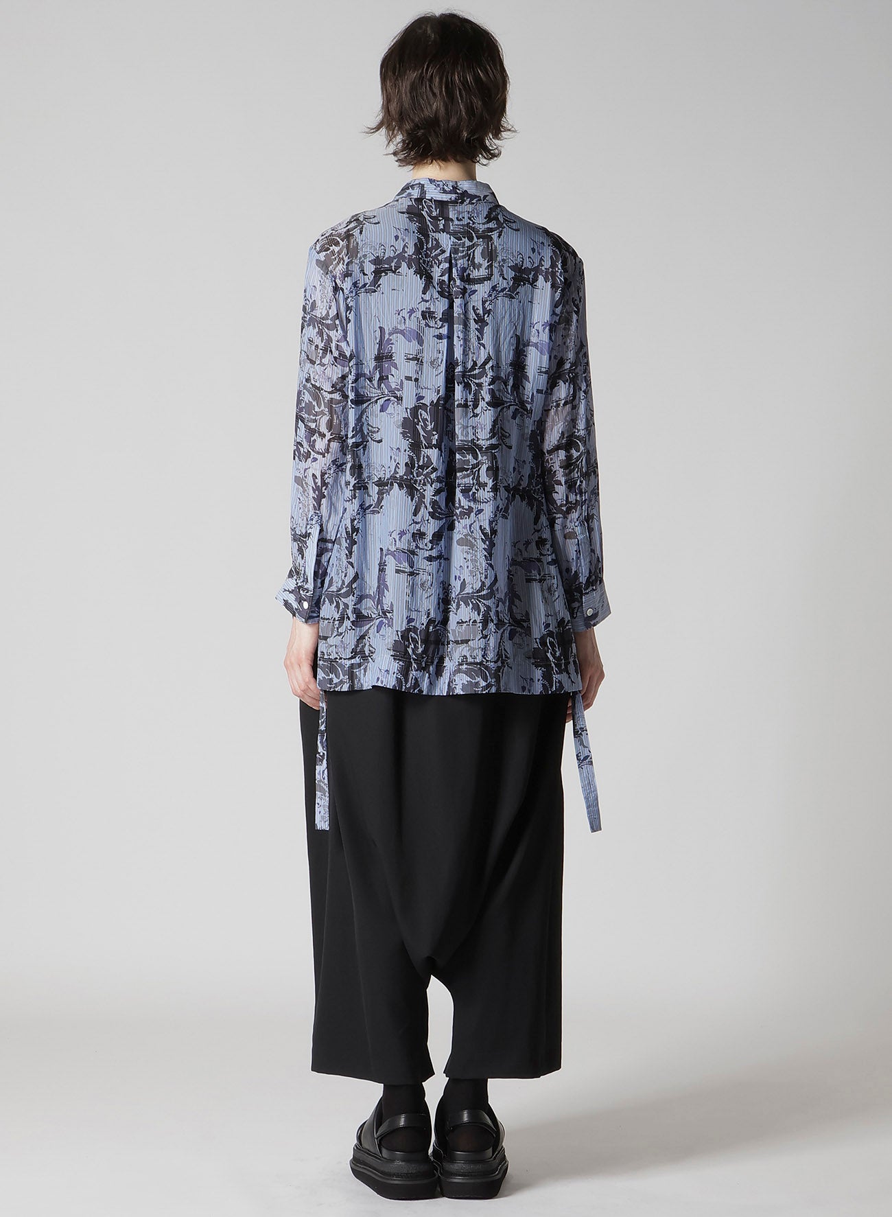 Cu PLAID PT STRIPE WAIST GATHER-B