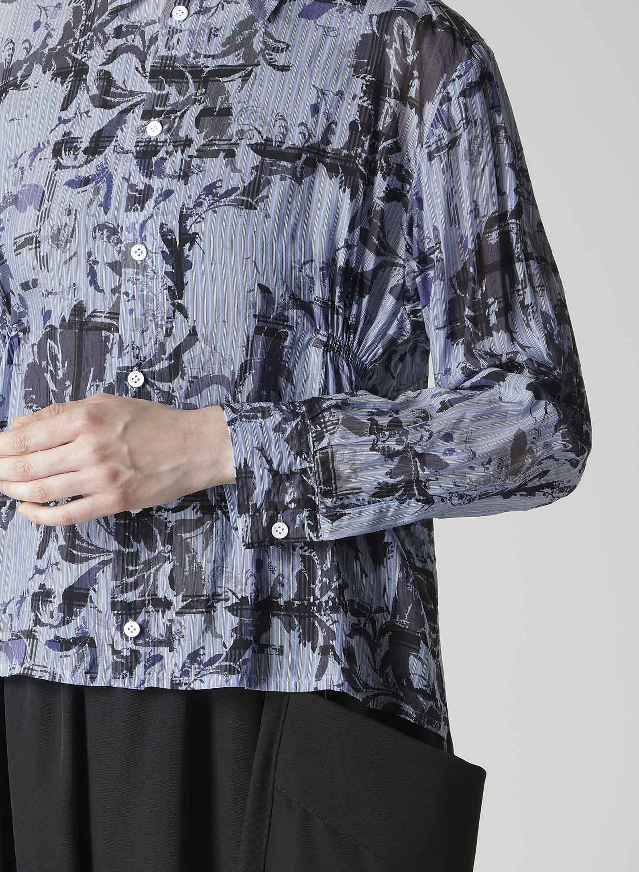 Cu PLAID PT STRIPE WAIST GATHER-B