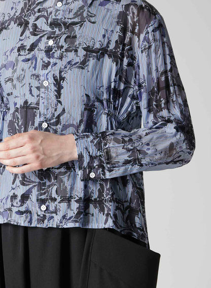 Cu PLAID PT STRIPE WAIST GATHER-B