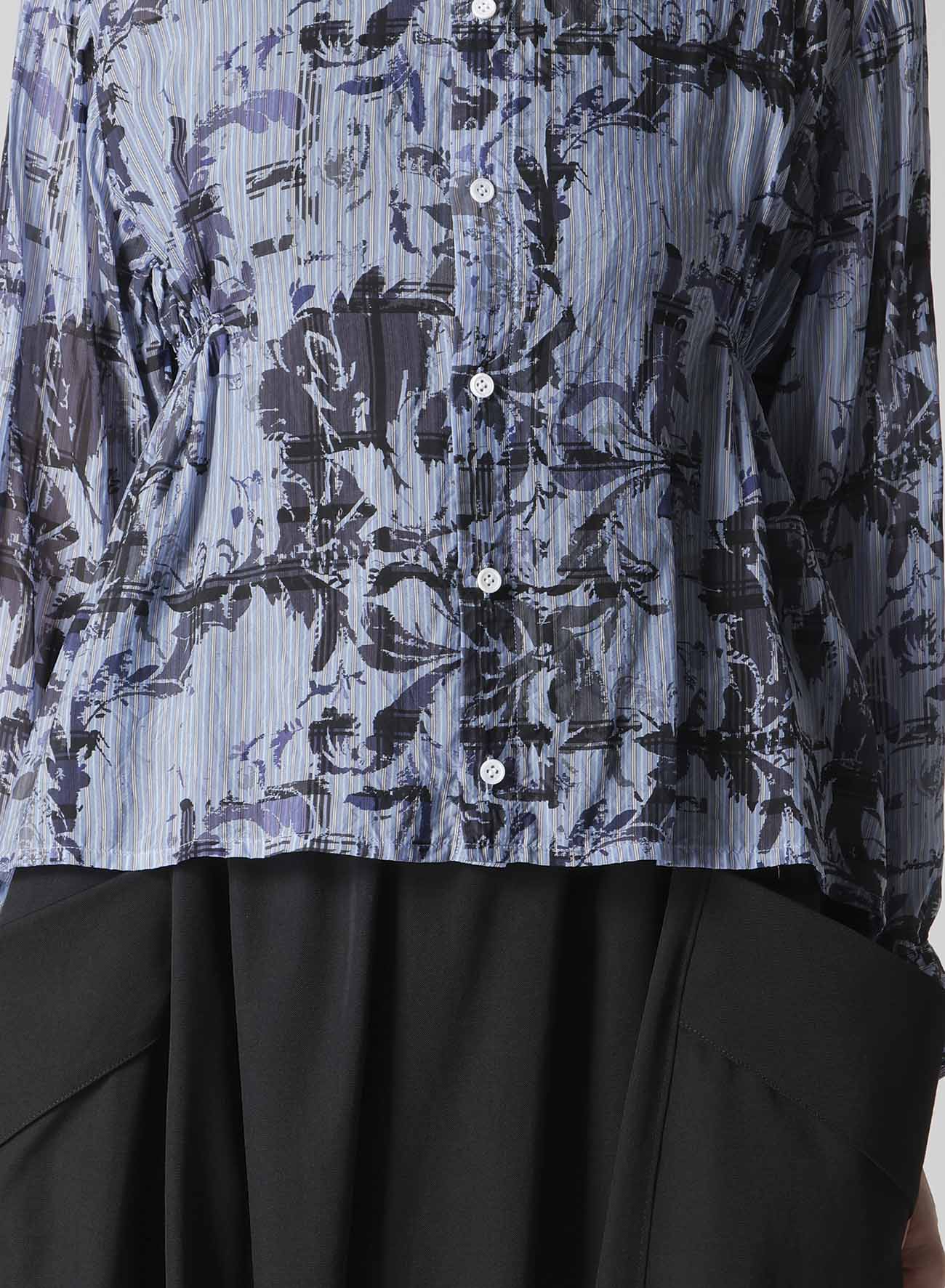 Cu PLAID PT STRIPE WAIST GATHER-B