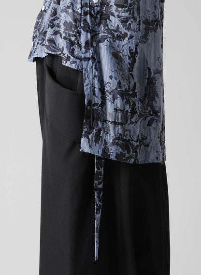 Cu PLAID PT STRIPE WAIST GATHER-B