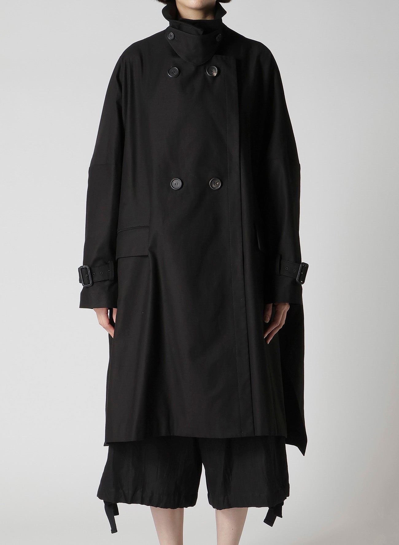 MILITARY BACKSIDE SATIN SIDE SLIT COAT – THE SHOP YOHJI YAMAMOTO
