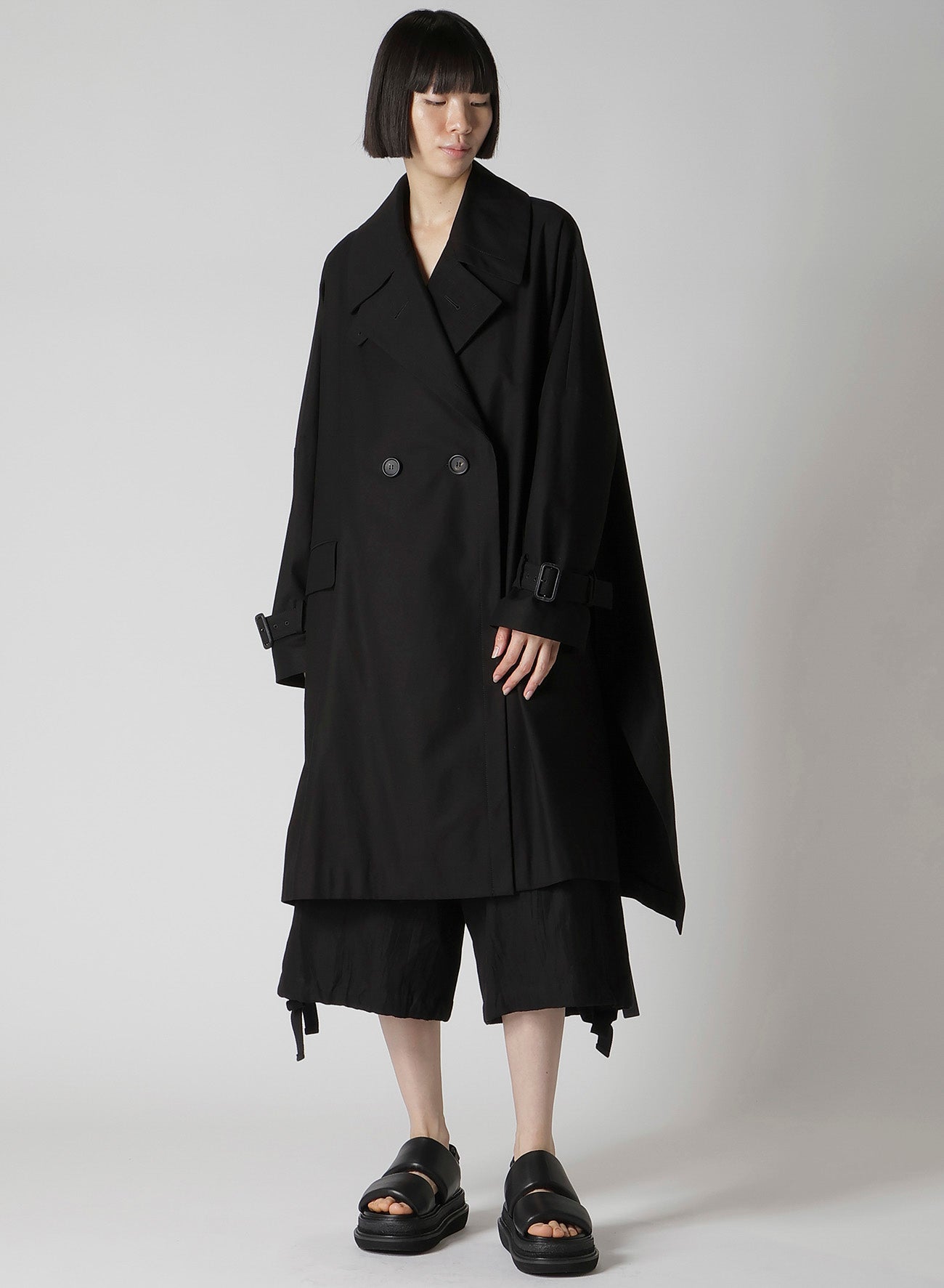 MILITARY BACKSIDE SATIN SIDE SLIT COAT