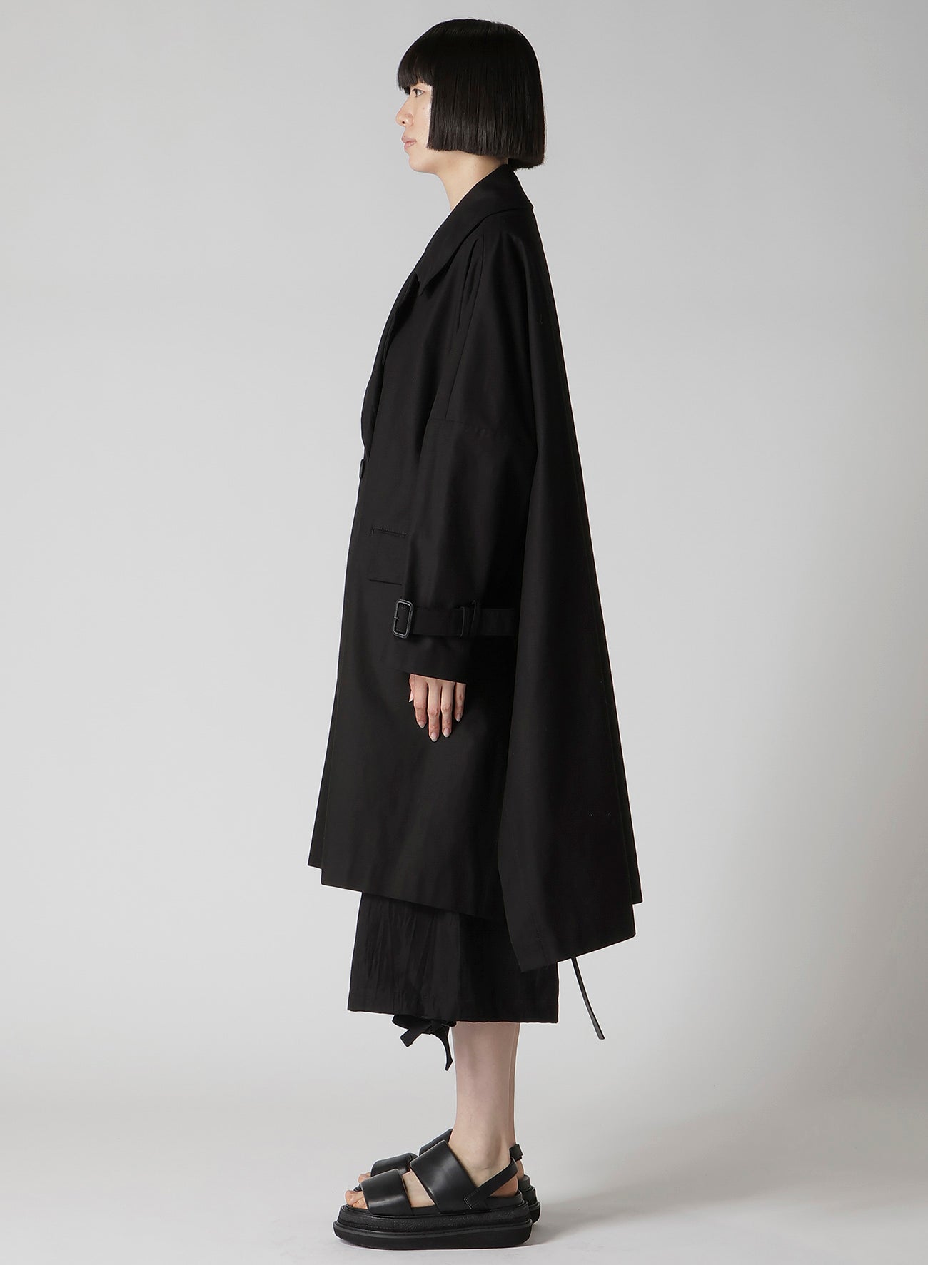 MILITARY BACKSIDE SATIN SIDE SLIT COAT