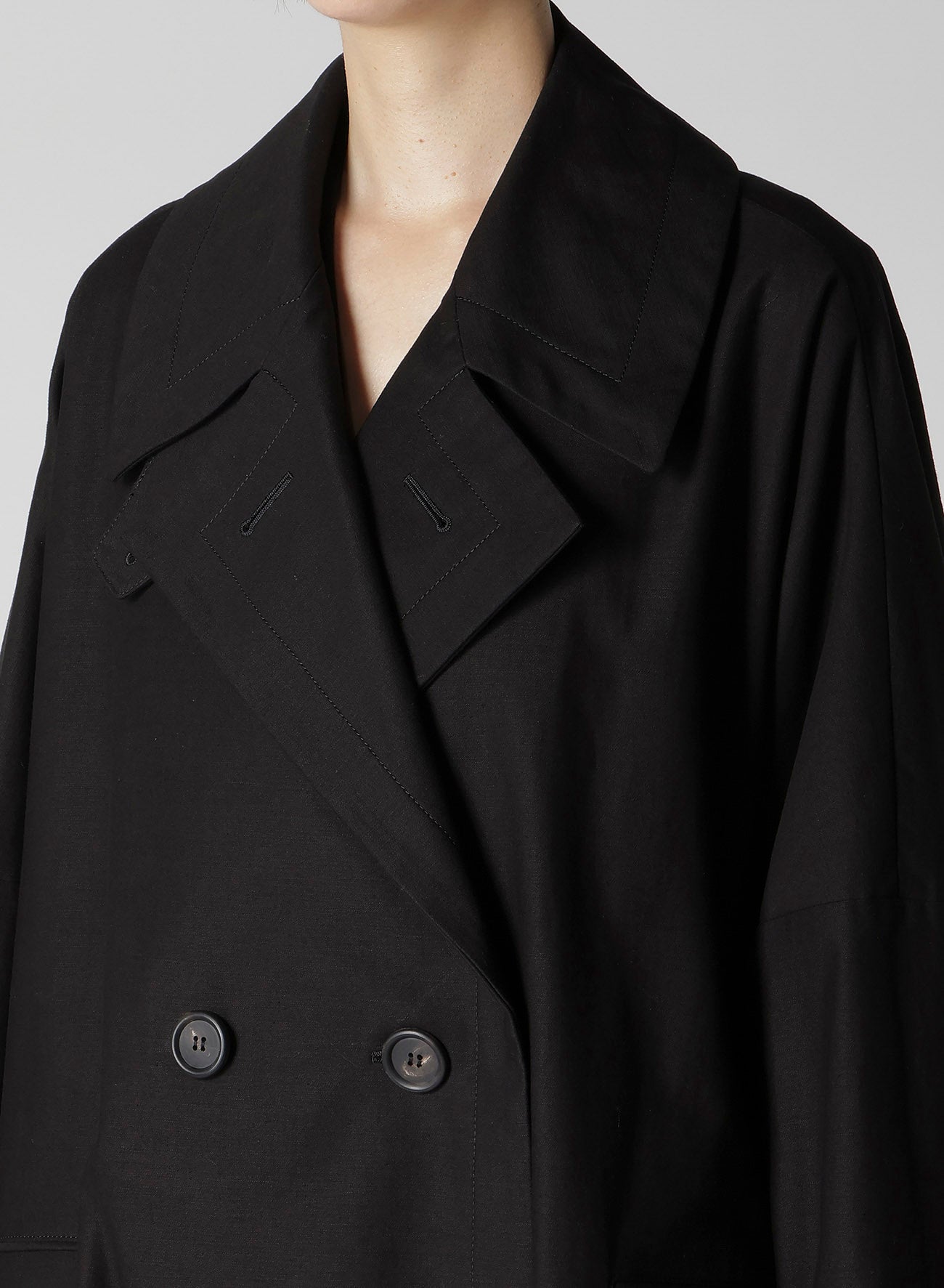 MILITARY BACKSIDE SATIN SIDE SLIT COAT – THE SHOP YOHJI YAMAMOTO