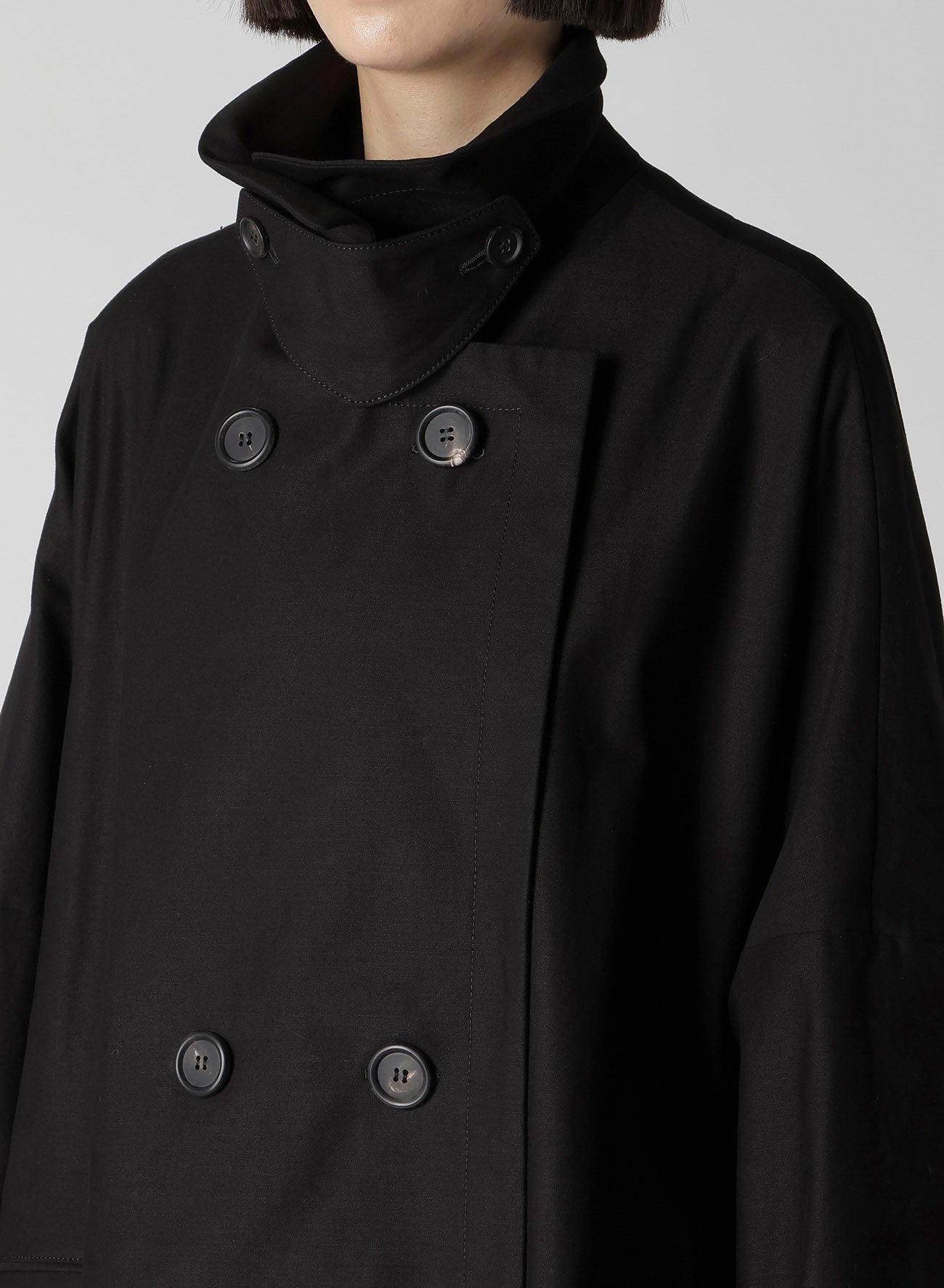 MILITARY BACKSIDE SATIN SIDE SLIT COAT – THE SHOP YOHJI YAMAMOTO
