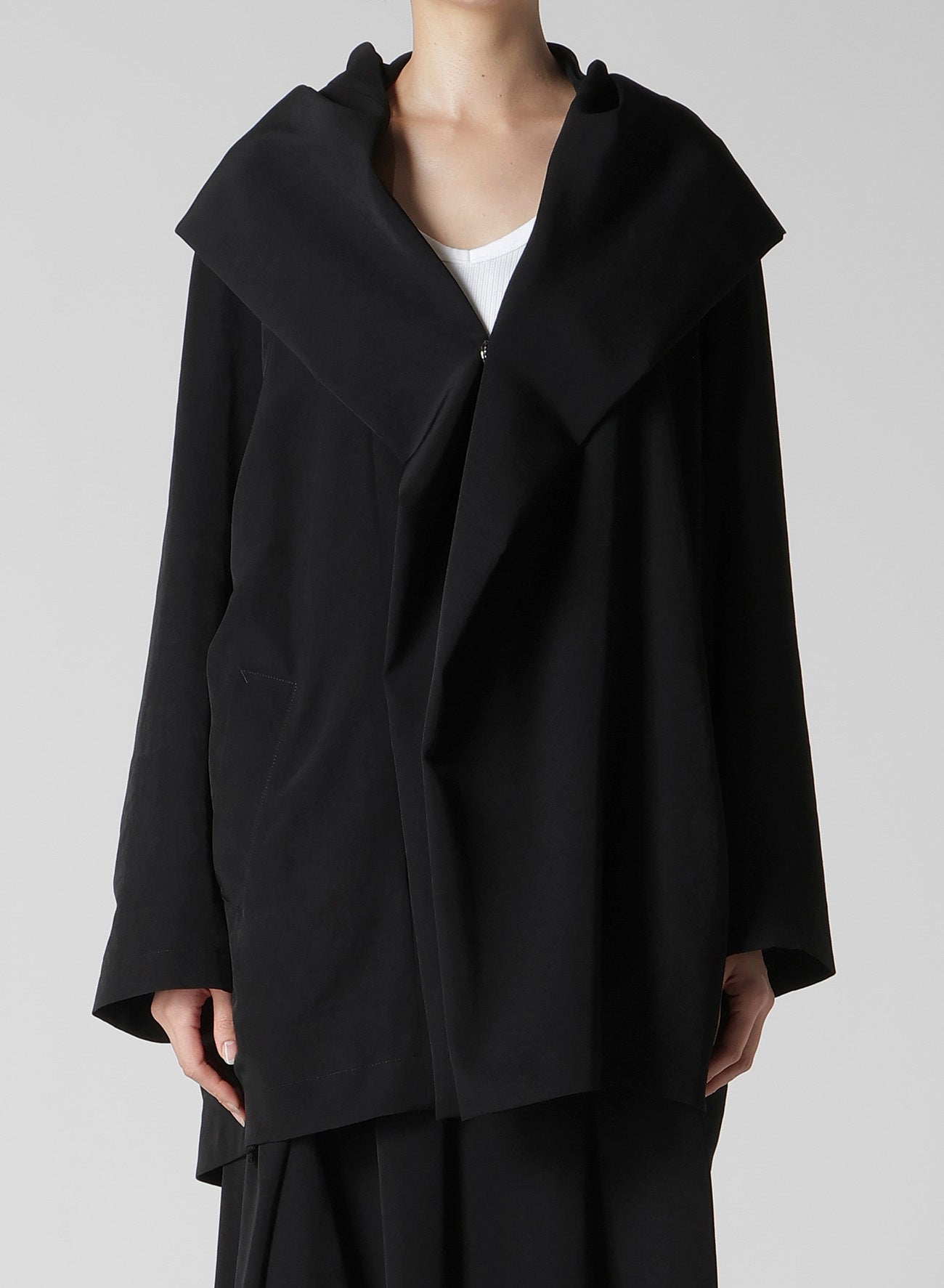 TA/PE CREPE DE CHINE HOODED CAPE COAT – THE SHOP YOHJI YAMAMOTO