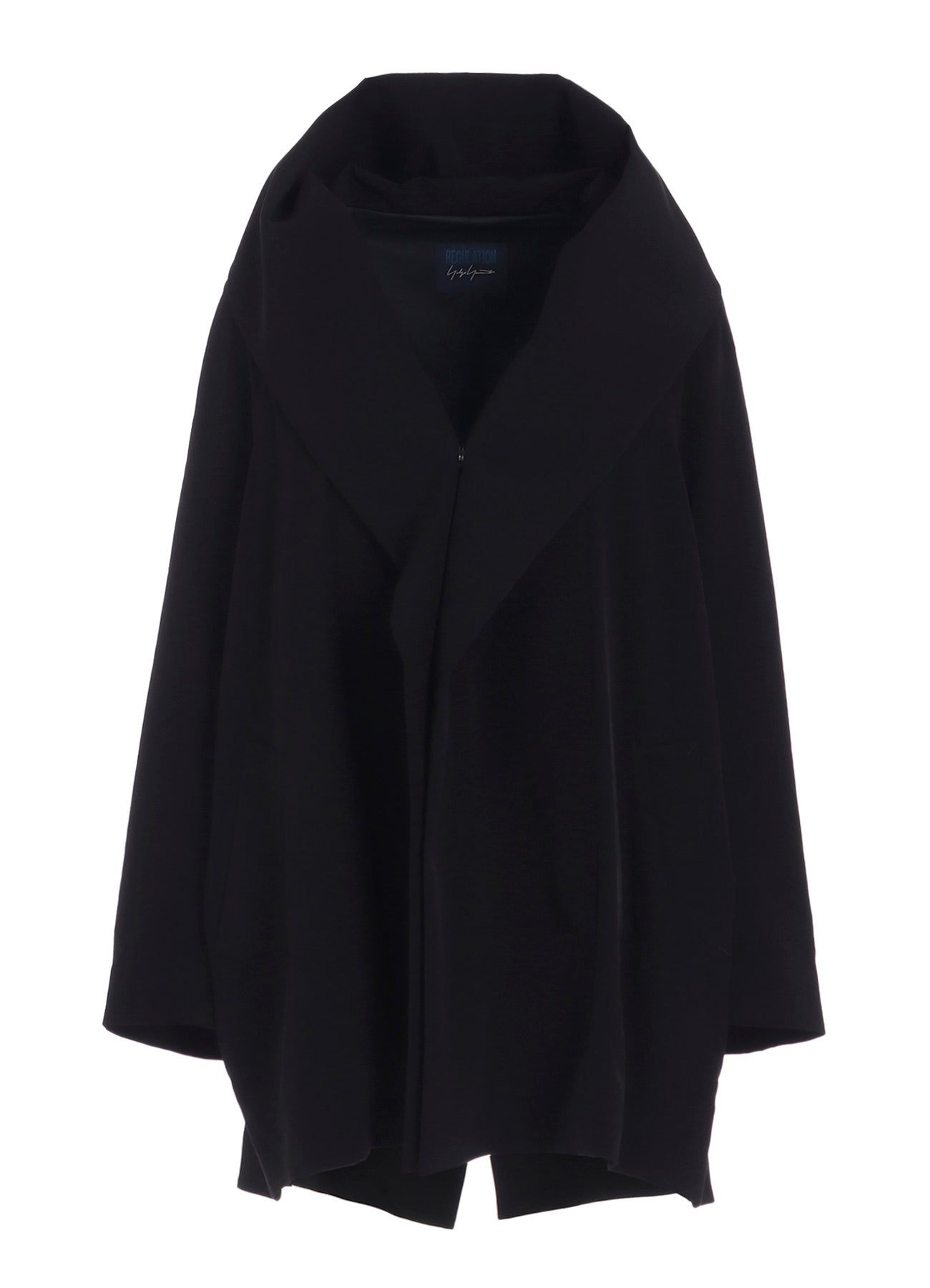 TA/PE CREPE DE CHINE HOODED CAPE COAT