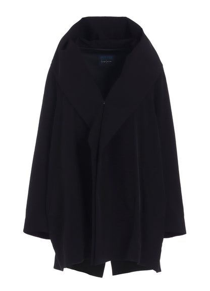 TA/PE CREPE DE CHINE HOODED CAPE COAT