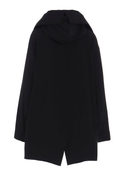 TA/PE CREPE DE CHINE HOODED CAPE COAT