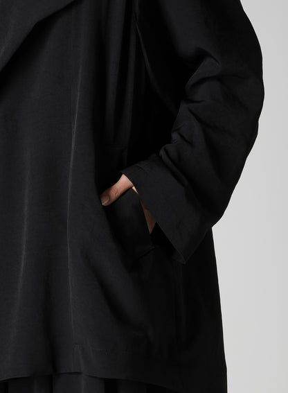 TA/PE CREPE DE CHINE HOODED CAPE COAT