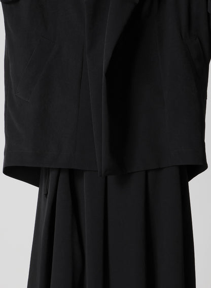 TA/PE CREPE DE CHINE HOODED CAPE COAT