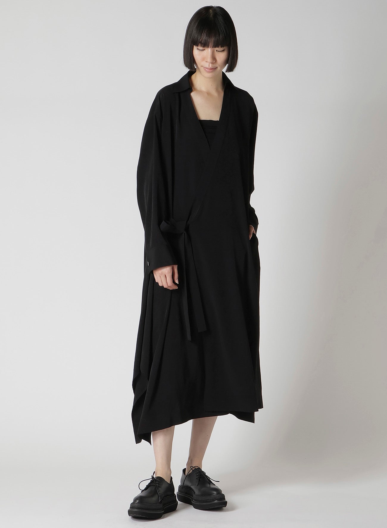 Y's Yohji Yamamoto サークル ステッチ カットソー ワンピース TA/PE CREPE DE CHINE RELAXED FIT SHIRT DRESS – THE SHOP YOHJI YAMAMOTO