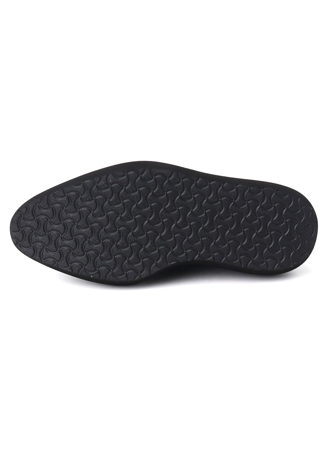 SMOOTH LEATHER BLK FLATFORM PLAIN TOE SHOES