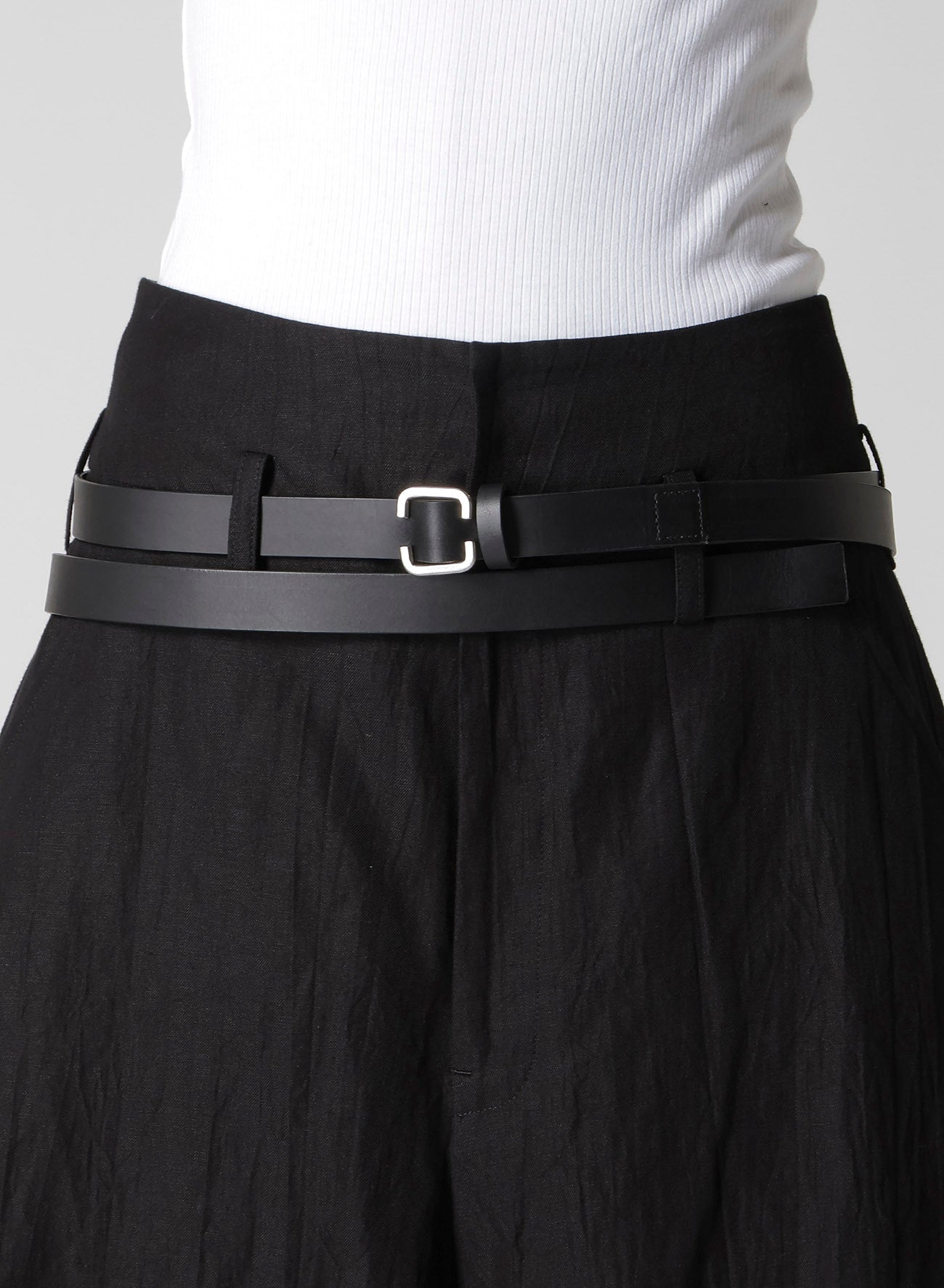 MATT SOFT OIL LEATHER LONG LENGTH BELT – THE SHOP YOHJI YAMAMOTO