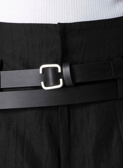 MATT SOFT OIL LEATHER LONG LENGTH BELT