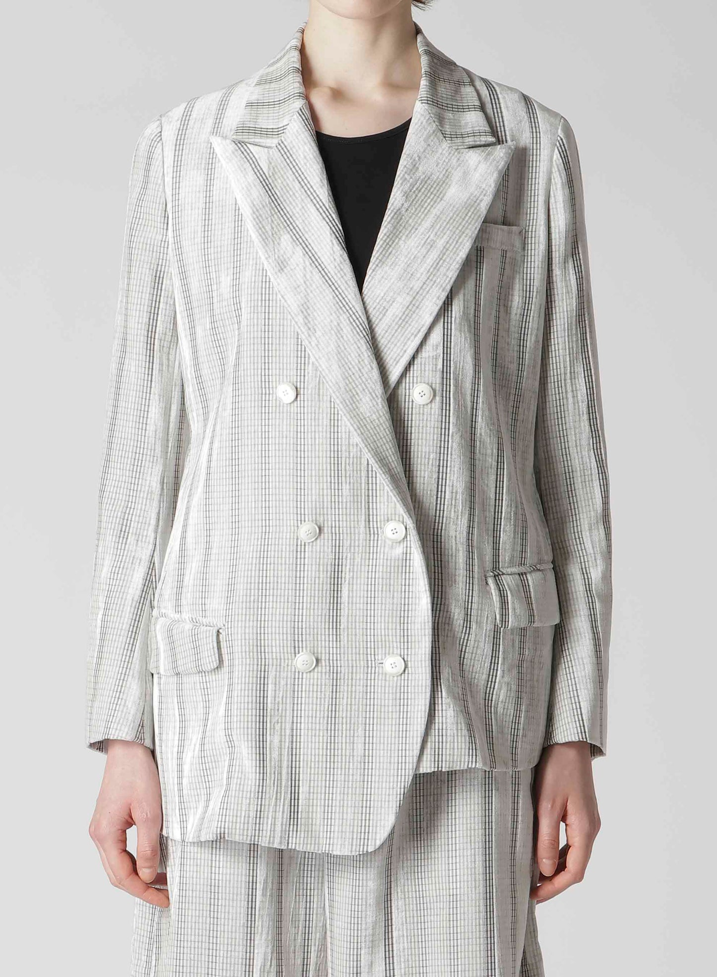 OPAL FINISHING VELVET ASYMMETRY DOUBLE B JACKET