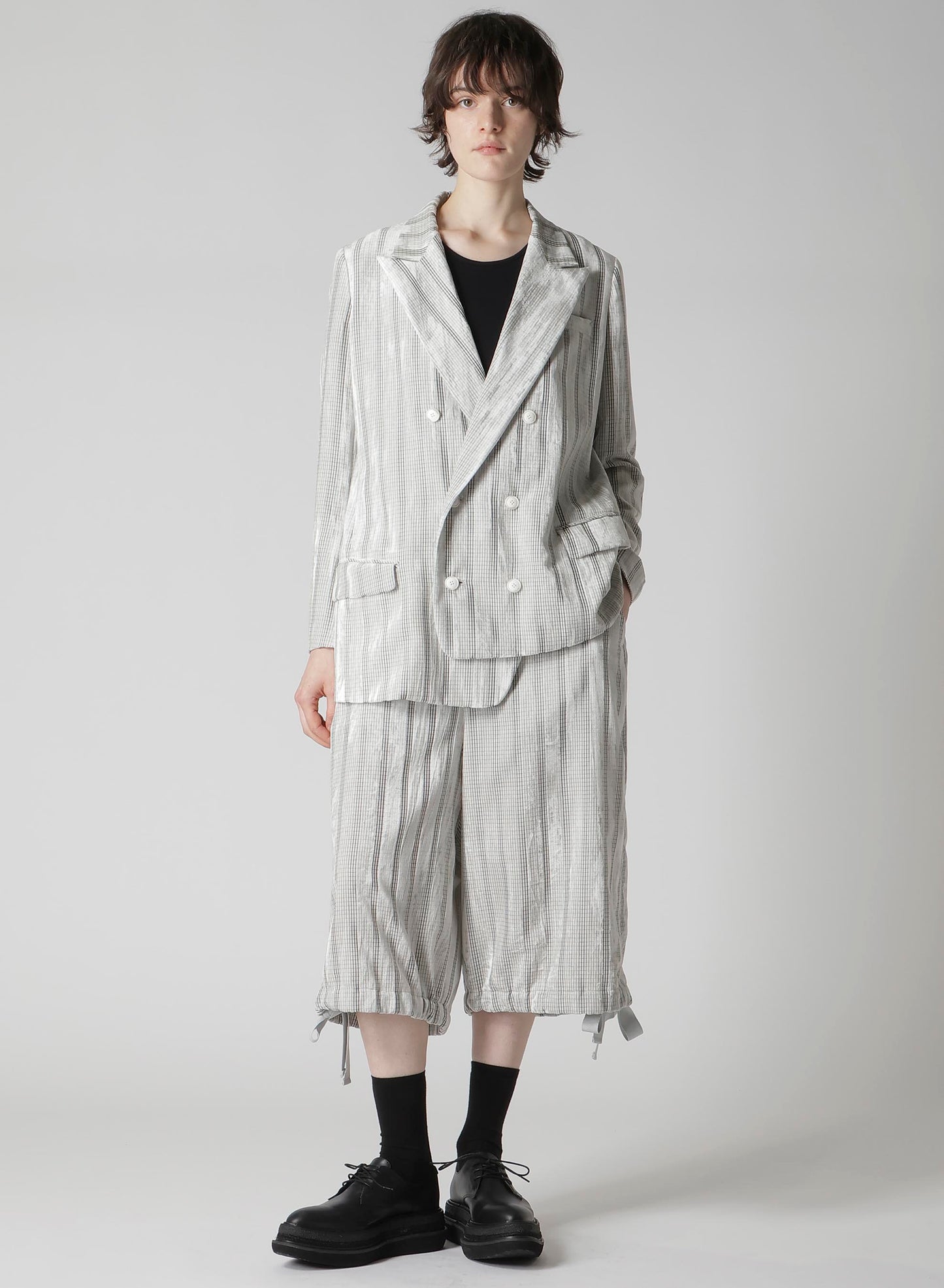 OPAL FINISHING VELVET ASYMMETRY DOUBLE B JACKET