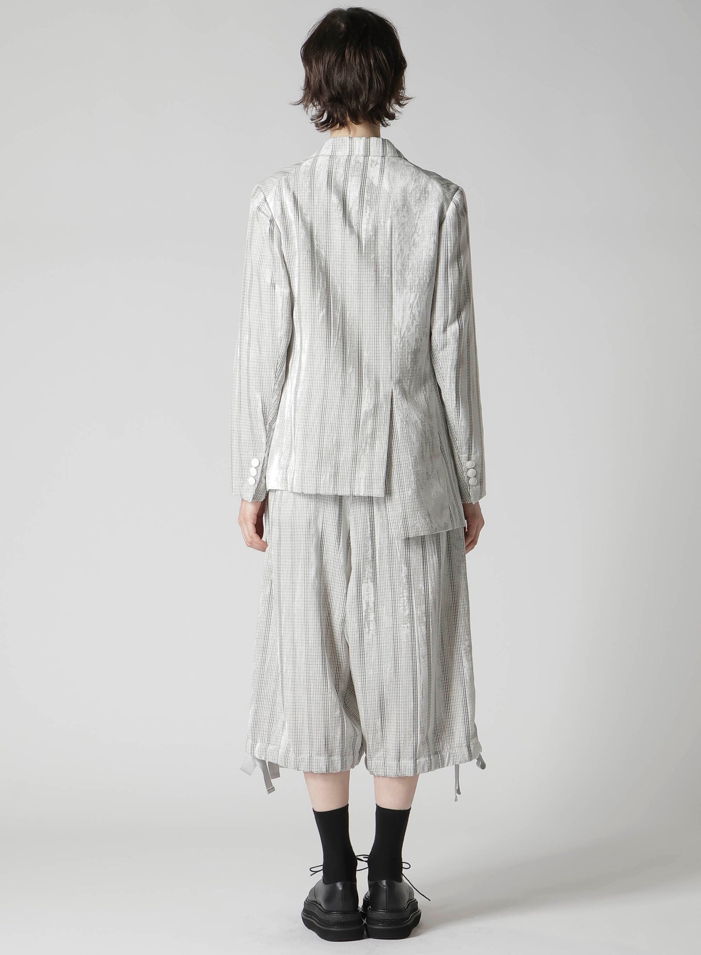 OPAL FINISHING VELVET ASYMMETRY DOUBLE B JACKET