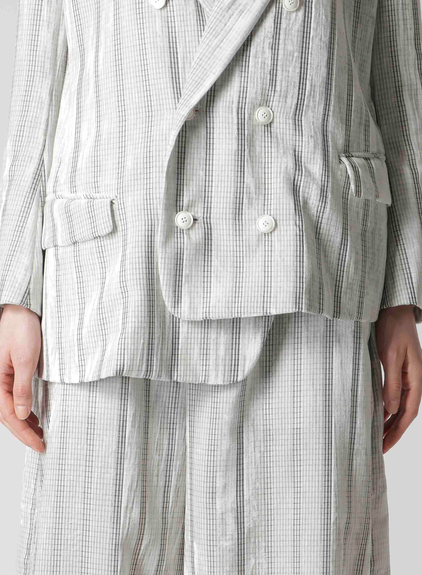 OPAL FINISHING VELVET ASYMMETRY DOUBLE B JACKET