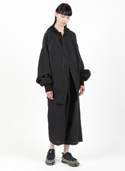 MIXED WEAVE TWILL ASYMMETRY DOUBLE B JACKET