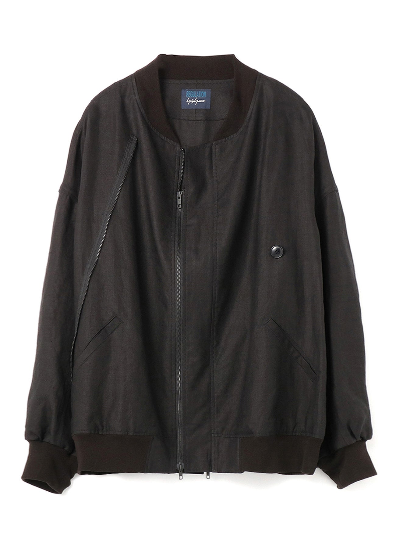 MIXED WEAVE TWILL ASYMMETRY DOUBLE B JACKET