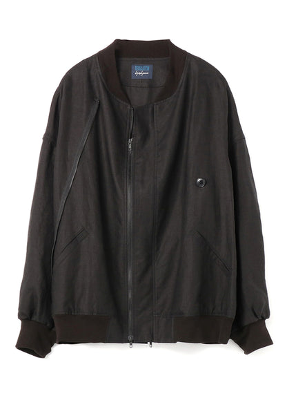 MIXED WEAVE TWILL ASYMMETRY DOUBLE B JACKET