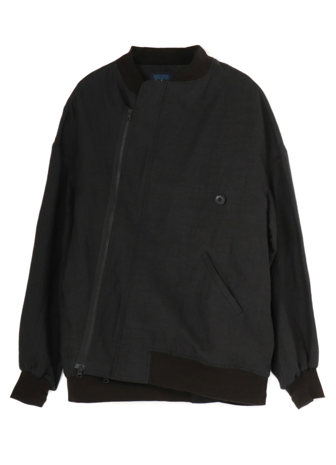 MIXED WEAVE TWILL ASYMMETRY DOUBLE B JACKET