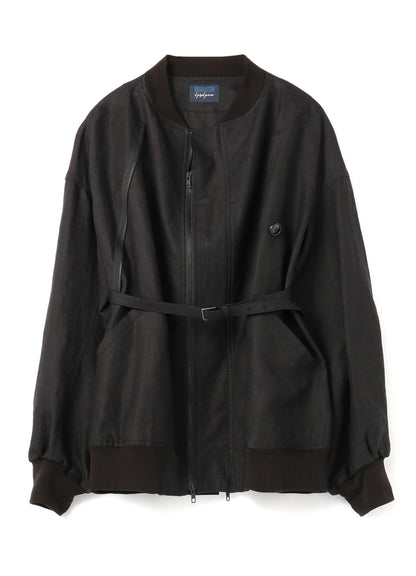 MIXED WEAVE TWILL ASYMMETRY DOUBLE B JACKET