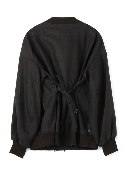 MIXED WEAVE TWILL ASYMMETRY DOUBLE B JACKET