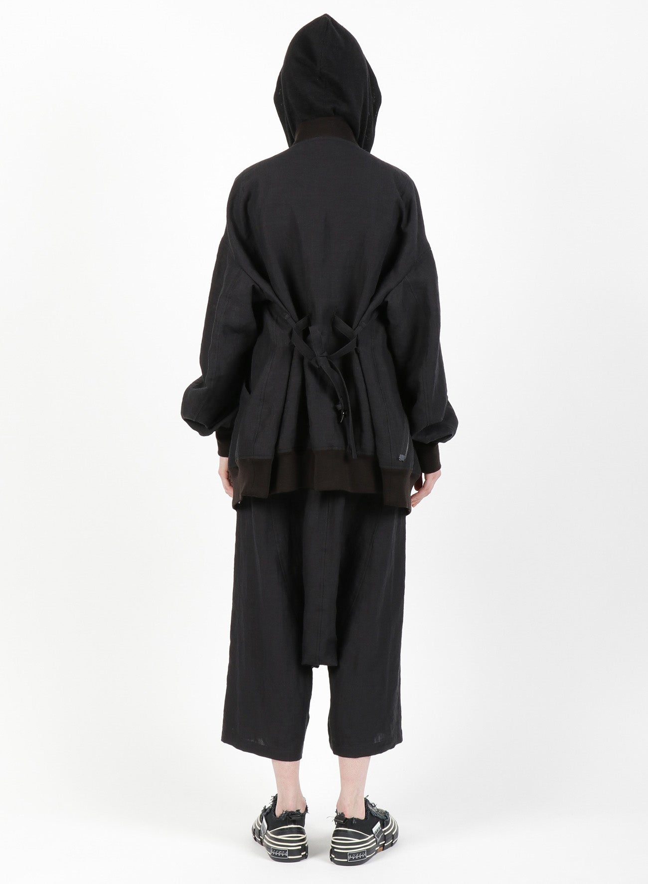 MIXED WEAVE TWILL ASYMMETRY DOUBLE B JACKET