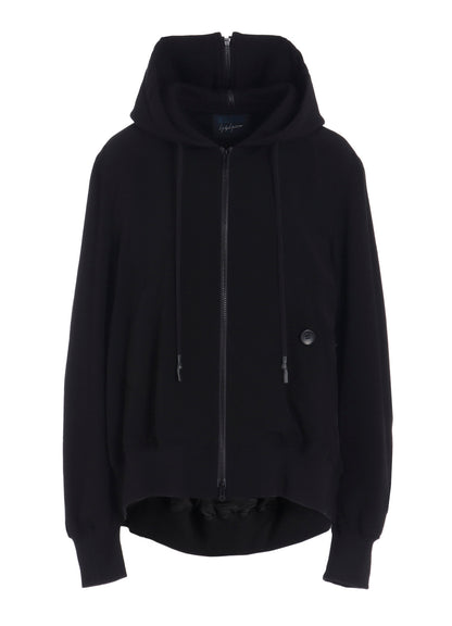 TA/PE CREPE DE CHINE HOODED BOMBER JKT