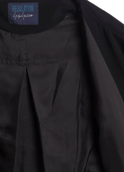 TA/PE CREPE DE CHINE HOODED BOMBER JKT