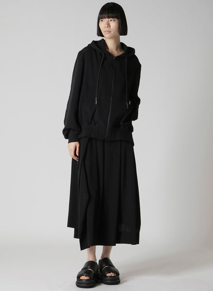 TA/PE CREPE DE CHINE HOODED BOMBER JKT