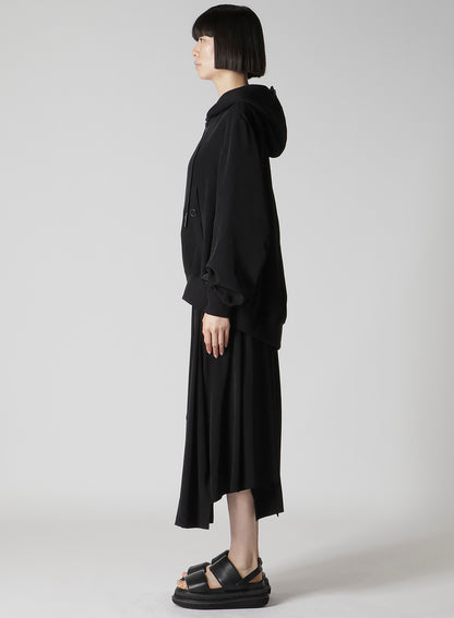 TA/PE CREPE DE CHINE HOODED BOMBER JKT