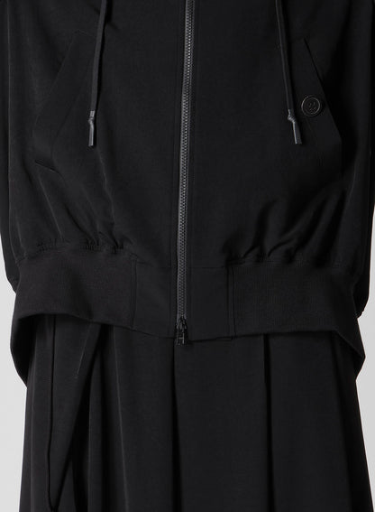TA/PE CREPE DE CHINE HOODED BOMBER JKT