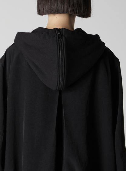 TA/PE CREPE DE CHINE HOODED BOMBER JKT