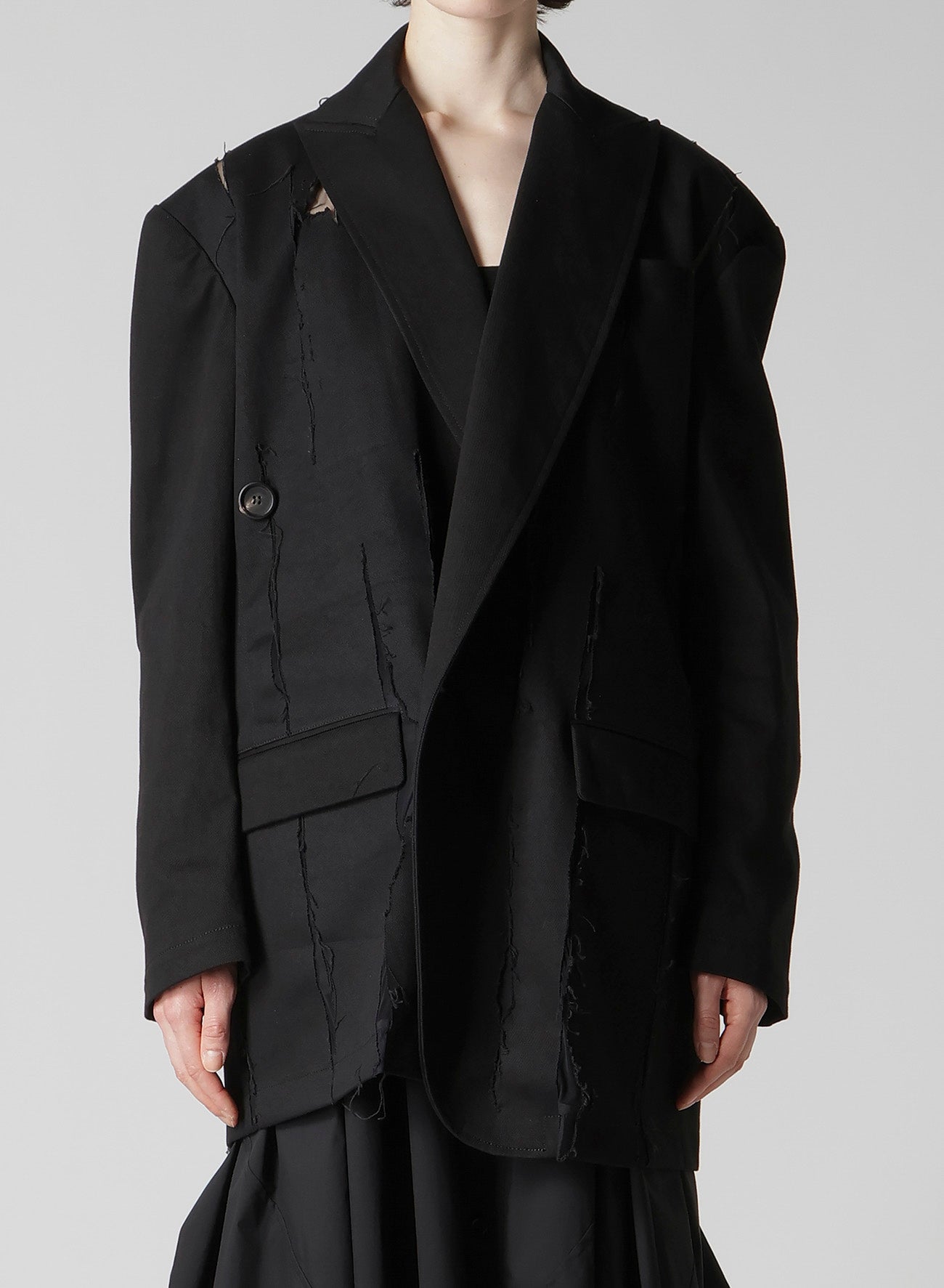 MIXED WEAVE TWILL OVERSIZED JACKET