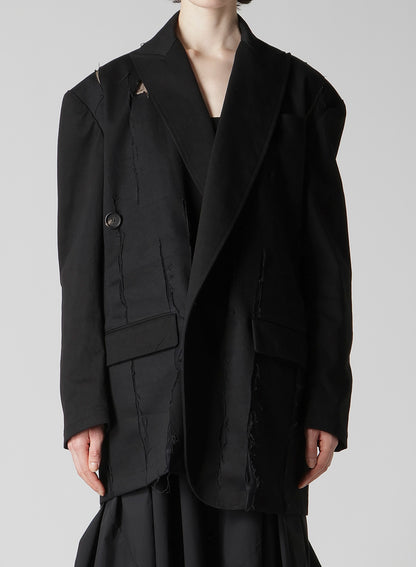 MIXED WEAVE TWILL OVERSIZED JACKET