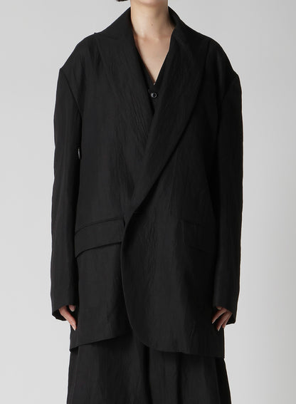 MIXED WEAVE TWILL OVERSIZED JACKET